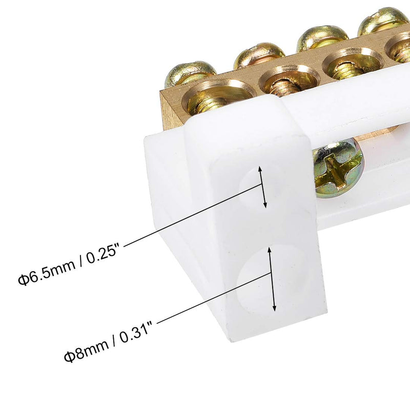 [Australia - AusPower] - uxcell Terminal Block Connector Bar 10 Positions Single Row High Bridge Design Electric Barrier Bar 