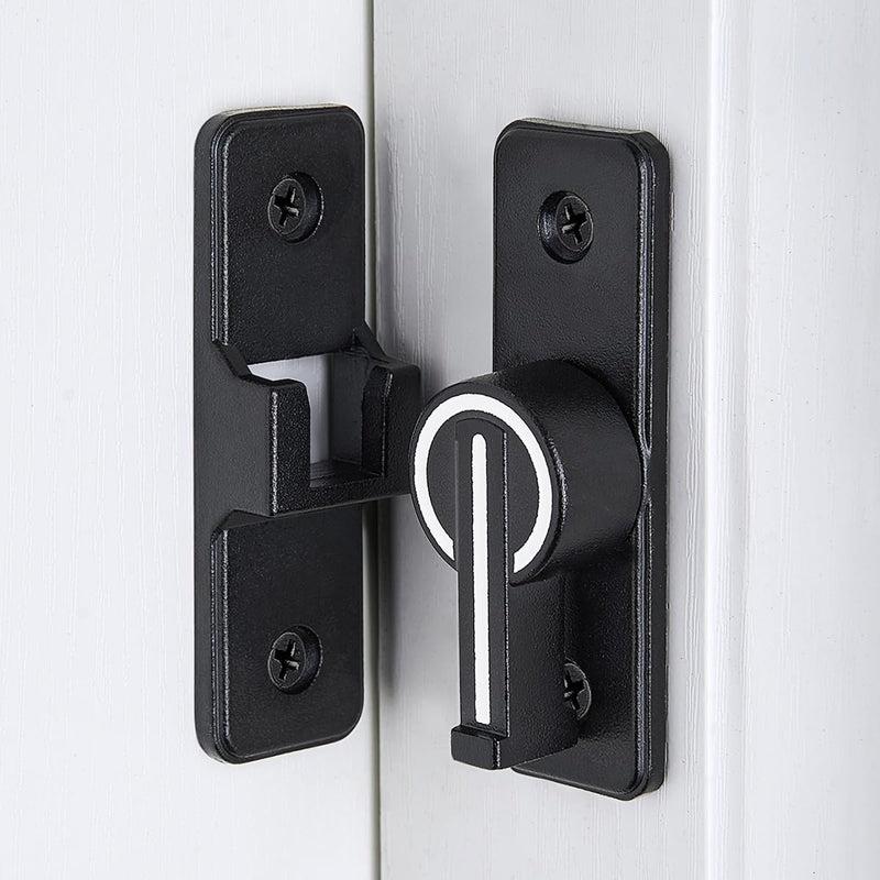 3 Packs Black Luminous 90 Degree Barn Door Locks,Heavy Sliding Barn Door Latches Door Lock,Premium Zinc Alloy for Enhanced Privacy and Security on Barn Door,Garden Entrances,and Sliding Door Black(Luminous) 90 Degree 3