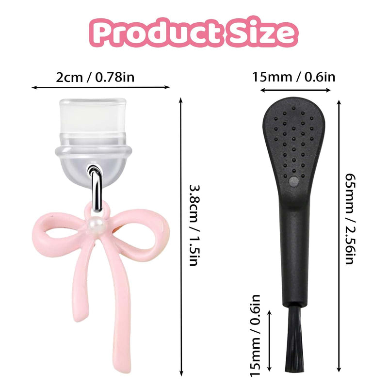 [Australia - AusPower] - 6 Pack Dust Plug Charm for EKO CORE 500,Bling Butterfly Anti Dust Plug Cover Charging Port Protector Cap with Cleaning Brush for EKO Core 500 Digital Stethoscope 