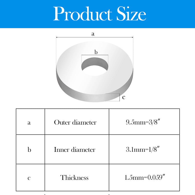 [Australia - AusPower] - Aluminum Backup POP Rivet Washers for 1/8" Diameter Rivets,Aluminum Back Up Washer, 255 PCS 1/8" 