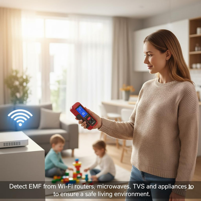 DBTector EMF Meter Electric and Magnetic Field Meter Detect Radiation from Appliances, Computers, Electrical Boxes, Electrical Wires, High Power Transmission Lines