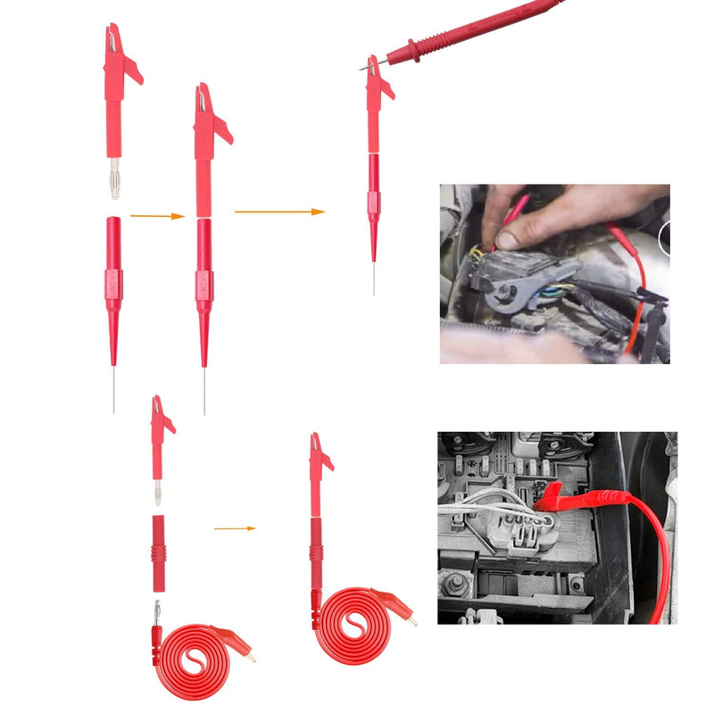 54-in-1 Multimeter Test Probe and Test Lead Kit for Electronic Specialties Automotive| Heavy Duty Puncture Probe Wire-Piercing Test Clips | Multi-Type Back Probe Set | Alligator Clips