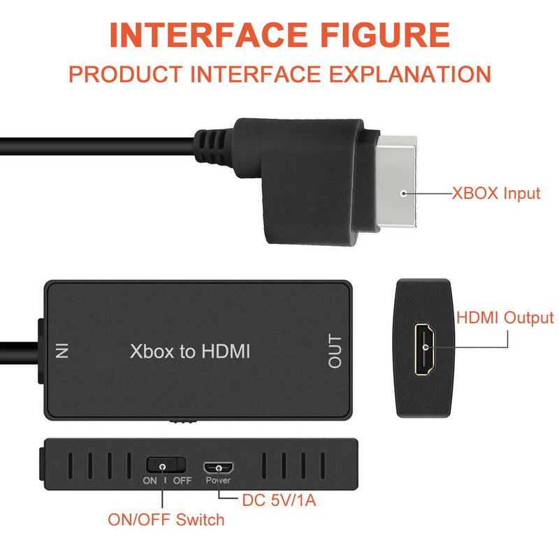 [Australia - AusPower] - Xbox 360 to HDMI Converter, HD Link Cable for Xbox 360, Xbox 360 to HDMI Support 720P, Compatible with Xbox 360 and Xbox 360 Slim. 