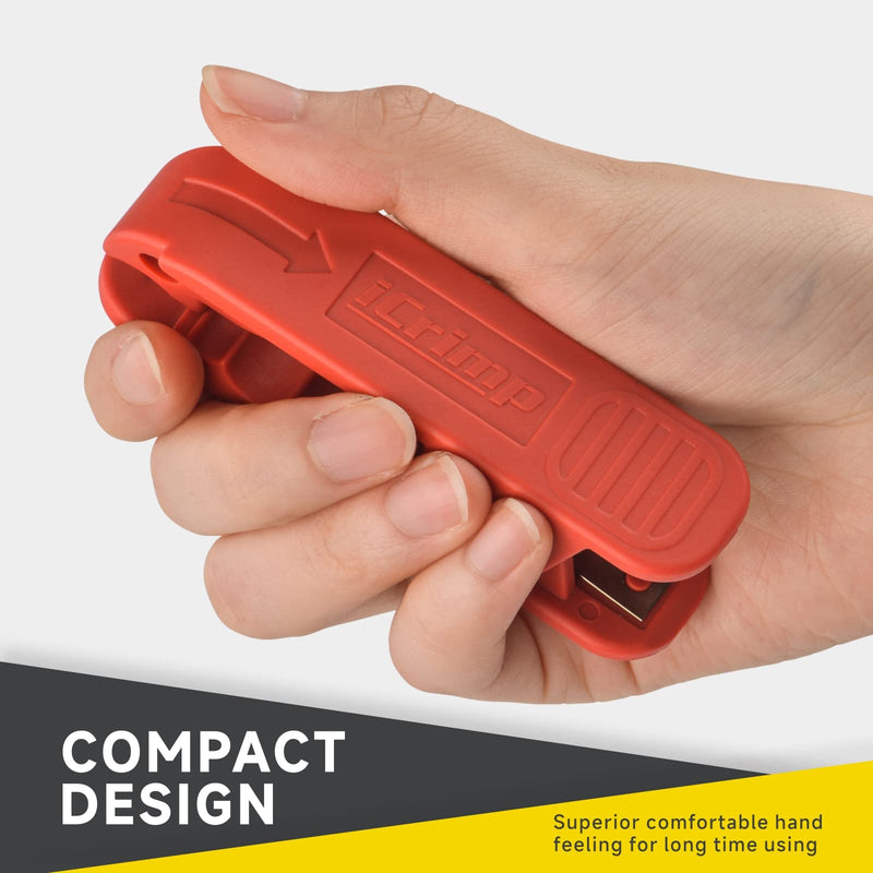 [Australia - AusPower] - iCrimp Round Cable Stripper for AWG 12 to 4/0, Adjustable Cable Jacket Stripper,Wire Stripping Tool with 2 Spare Blade 