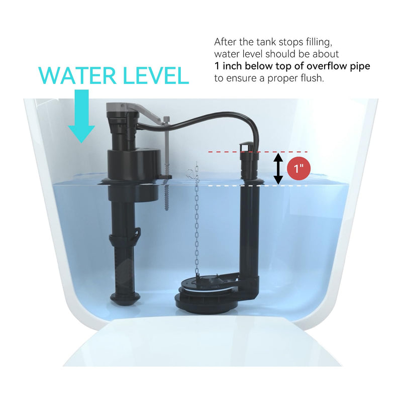R&T Toilet Fill Valve A1320, Toilet Repair Kit Inside Tank, Universal Toilet Replacement Kit, Quiet and Fast Stop Toilet Leaks, Height Adjustable, Easy to Install No Plumber Required