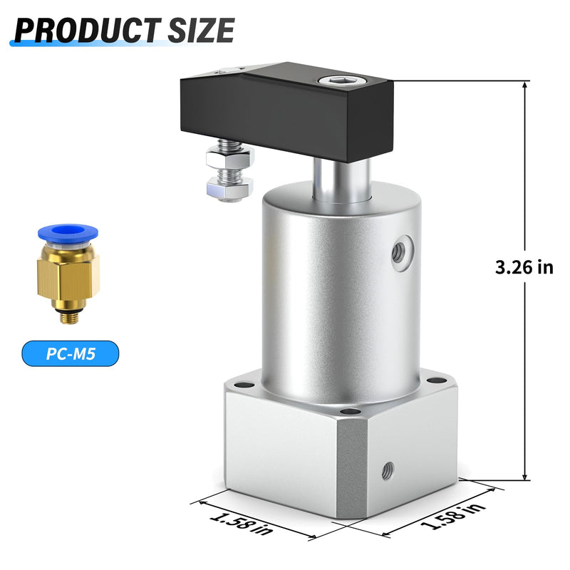 [Australia - AusPower] - TAILONZ PNEUMATIC Left-Turn Cylinder Pneumatic Rotation Angle of 90 Degrees, Rotary Clamping Angle of The Lower Pressure Cylinder, Pressure Clamping Rotating Cylinder ACK25×90L 
