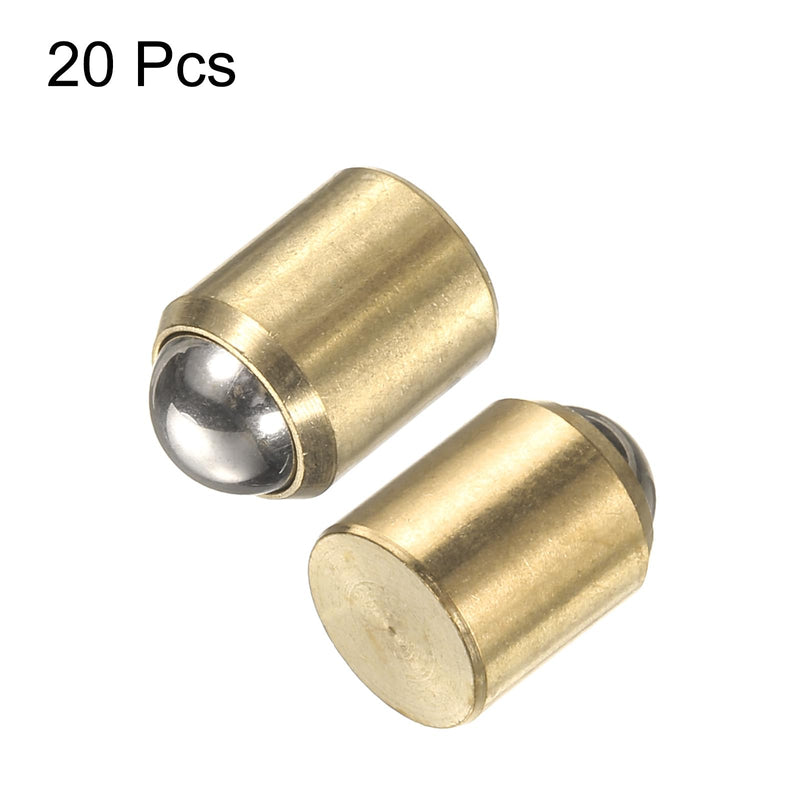 [Australia - AusPower] - HARFINGTON 20pcs Ball Point Spring Plungers 8x9mm Brass No Step Positioning Beads Ball Spring Plungers Ball Catch Latch for Door Cupboard Mechanical Devices Furniture 