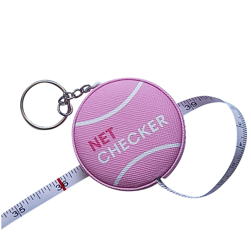 Scoring Right Net Checker Tennis Net Height Measuring Tape and Keyring Pink