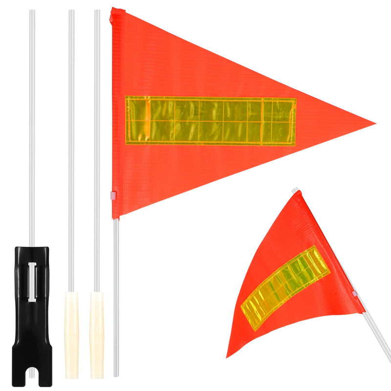 [Australia - AusPower] - Yardwe Bike Safety Flag with Pole, 2 Set Adjustable Height Bike Flags Waterproof Orange Safety Flag with Reflective Strip 