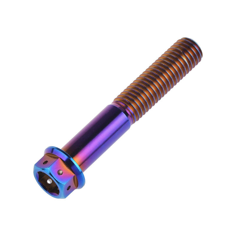 Titanium Flange Hex Head Bolt M10 20 25 30 35 40 45 50 55 60 65 70 75 80 85 90mm Screws Pack of 4 (M10x60mm Pitch 1.25mm, Burnt Blue) M10x60mm Pitch 1.25mm