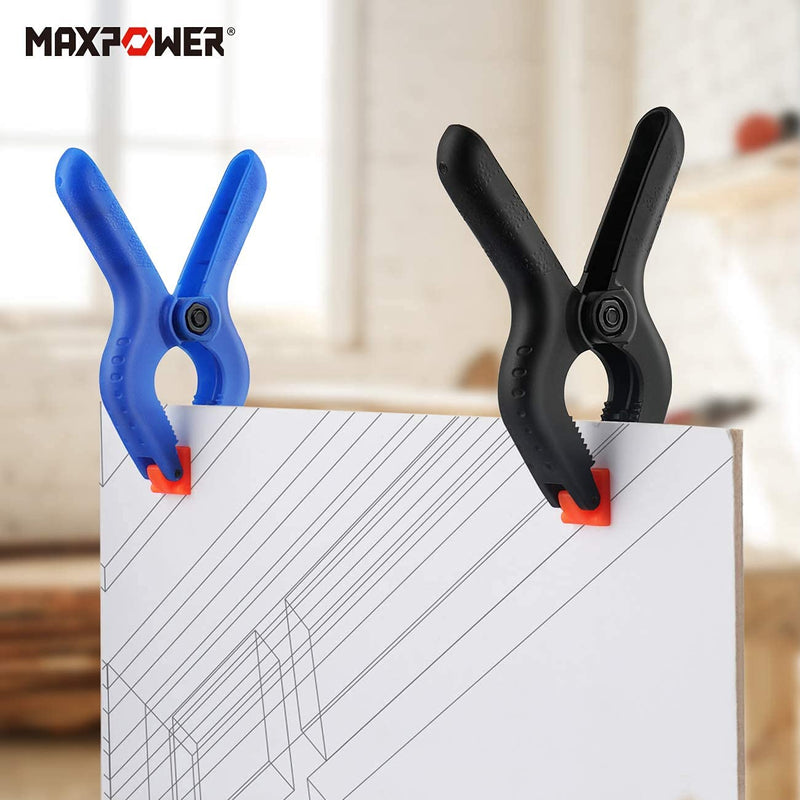 [Australia - AusPower] - MAXPOWER 22-pieces Spring Clamps, 2-inch Clamps x 18 PCS, 3-inch Clamps x 4 PCS, Plastic Small Mini Clamps for Woodworking Assembly and Photography Backdrop 