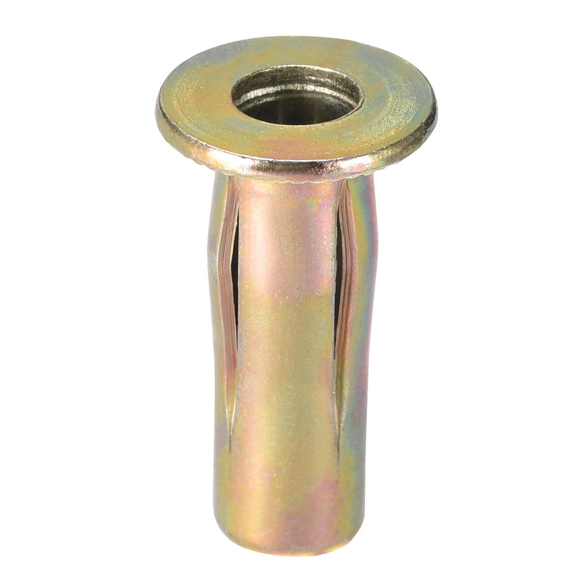 [Australia - AusPower] - uxcell Multi-Grip Rivet-Nut, M6 Pre-Bulbed Shank Carbon Steel Color-Zinc-Plated Flat Head Threaded Insert Nut 30Pcs 