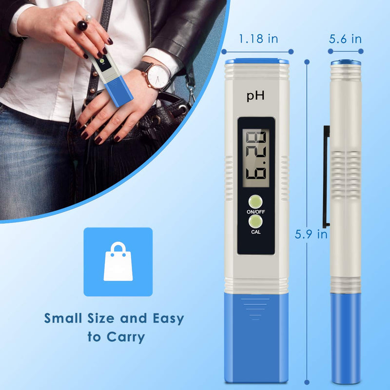 [Australia - AusPower] - PH Meter, 0.01 High Accuracy 0-14 PH Test Range with ATC, Easy to Use and Read, Compact Size Digital Water Tester for Water Swimming Pool Aquarium Hydroponics Food Plants 