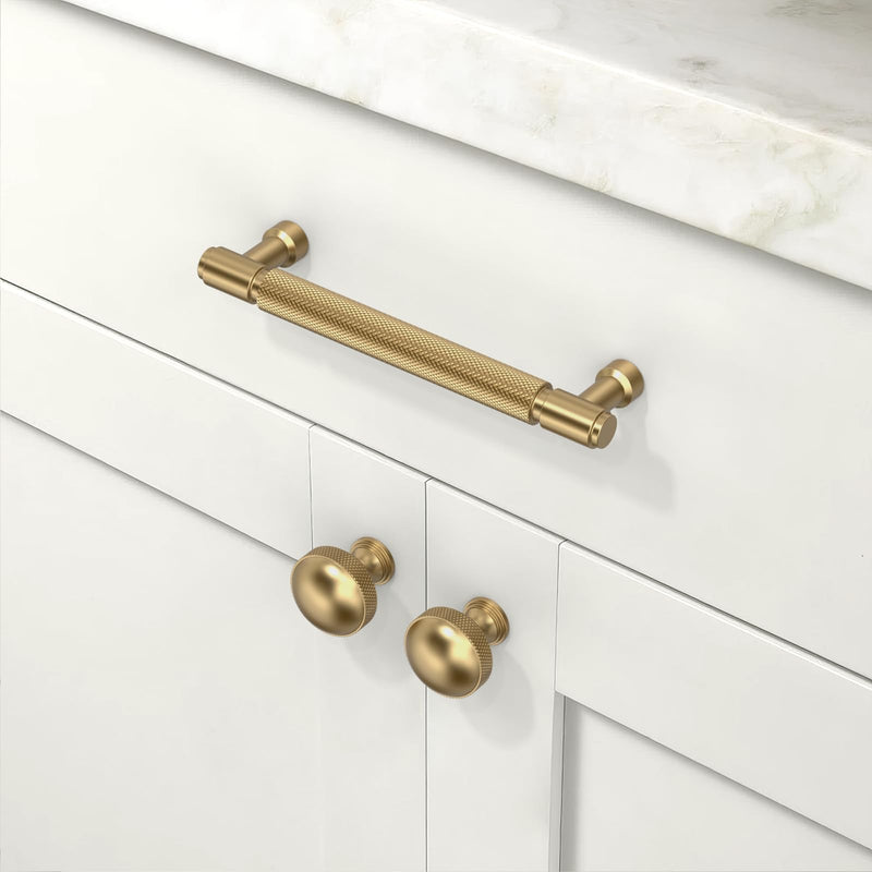 5 Pack Champagne Bronze Cabinet Pulls 5 Inch(128mm) Kitchen Cabinet Handles Cabinet Hardware for Drawer Pulls 5" Hole Center