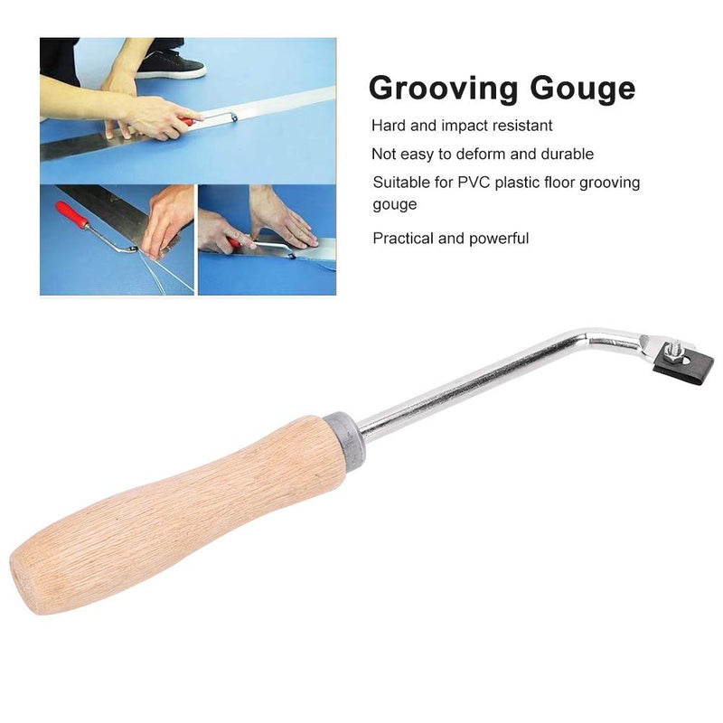 [Australia - AusPower] - Floor Groover, PVC Plastic Floor Grooving Knife with 3 Replacement Blades for Woodworking, Comfortable Handle Made of Beech Wood with High Efficiency 