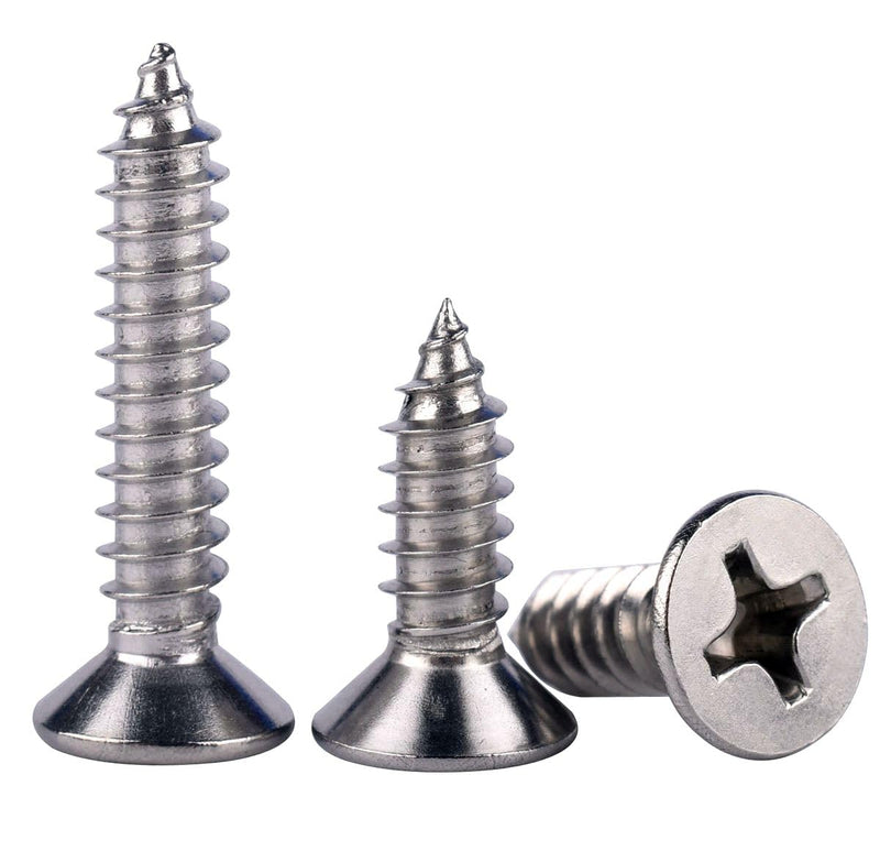 [Australia - AusPower] - #12 x 5/8" Wood Screws Flat Countersunk Head Sheet Metal Screws Phillips Drive, 304 Stainless Steel 18-8, Self Tapping Screws, Pack of 30 #12 x 5/8" (30PCS) 