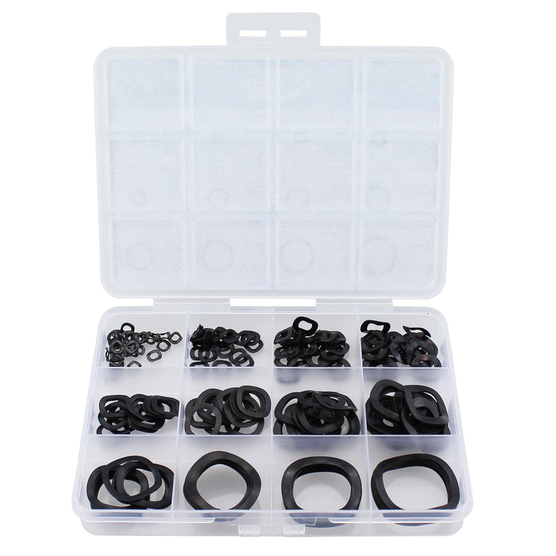 [Australia - AusPower] - 250PCS 65 MN Steel Triple Wave Washer Set Carbon Steel Compression Wave Wrinkle Spring Washer Kit Wave Spring Washer M3 to M25 Kit for Shock Absorber and Transmission and Circuit Connection 