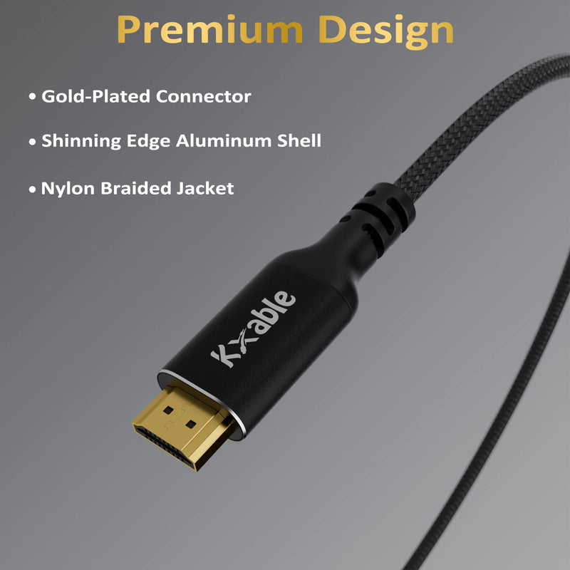 8K USB C to HDMI 2.1 Cable 20FT, (8K@60Hz,4K@120Hz, HDR), Braided Cord, Thunderbolt 3/4 Compatible, for iPhone 15 Series, MacBook Pro/Air, iPad Pro, Galaxy S23, Surface, Dell, HP, with 2 HDMI Adapters