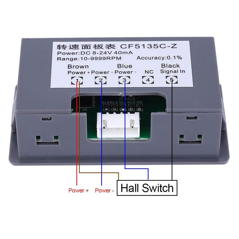 [Australia - AusPower] - Blue LED Motor Tachometer, Tester and Detectors Digital Tachometer + NPN Hall Proximity Switch Sensor (12.00 x 12.00 x 4.00) 