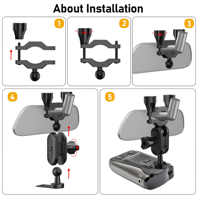 [Australia - AusPower] - Car Rearview Mirror Radar Detector Mount, Suitable for Uniden Series Rearview Mirror Rod Radar Mount (for Uniden Radar Detector Only) 