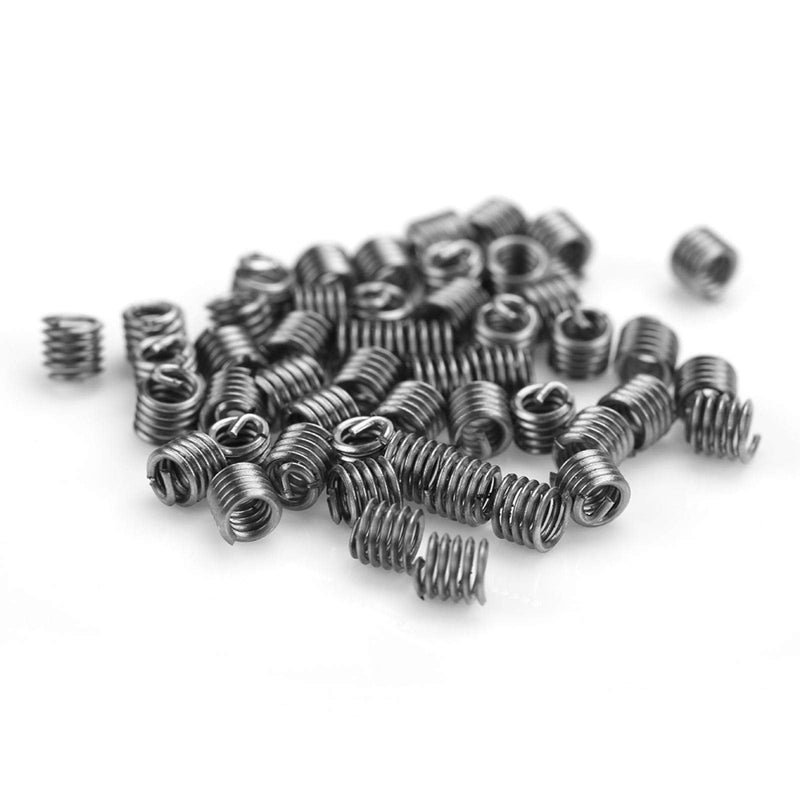[Australia - AusPower] - Thread Repair Insert, 50Pcs Stainless Steel Coiled Wire Helical Screw Imperial 8-32UNC x 1.5D Thread Inserts Kit, with Dedicated Tap, Installation Tool, Breaker and 4.4UNC Drill Bit 