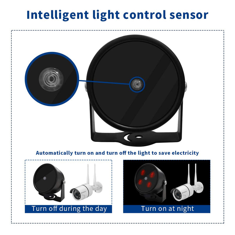 [Australia - AusPower] - (4 LED Waterproof ) IR Illuminator High Power Wide Angle Long Range Infrared Light, 120ft 850nm IR Flood Lights with Power Adapter for Night Vision CCTV & IP Security Camera, Outdoor/Indoor Use 4 Led 