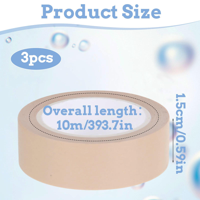 3 Rolls Brown Washi Tape Self-Adhesive Decorative Painters Tape 32 Feet x 0.6 Inches Brown Masking Tapes for DIY Scrapbooks Journals Crafts