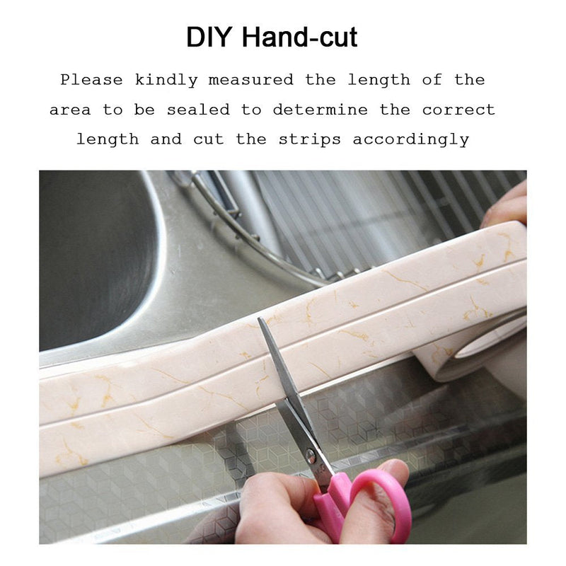 [Australia - AusPower] - Caulk Strip for Bathtub Self Adhesive Waterproof Tape for Kitchen Bathroom Shower Floor and Wall Sealing, 2" x 102" Style 1 