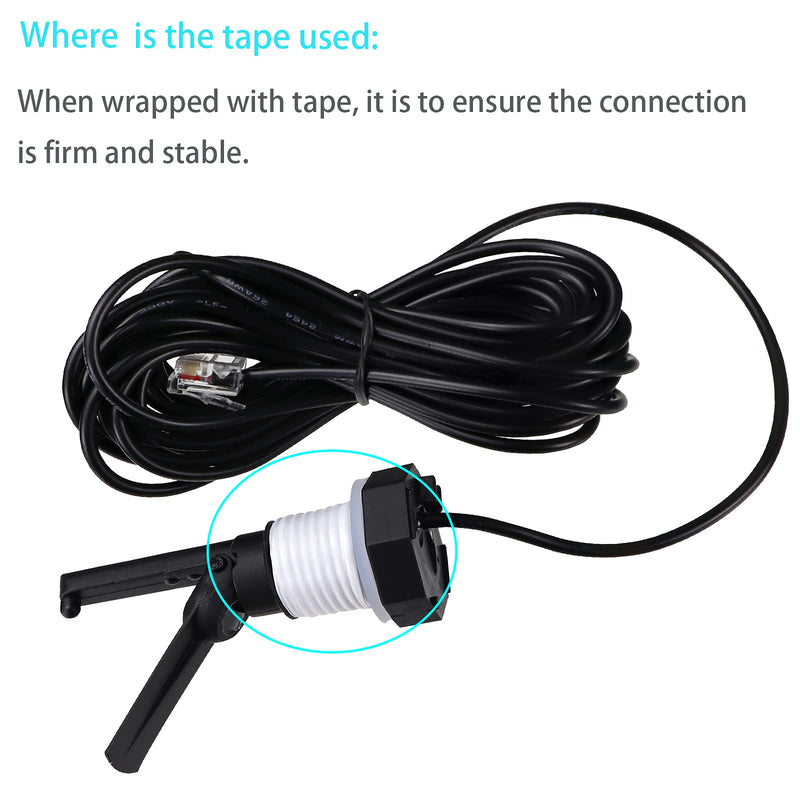Glx-Flo-Rp Flow Switch for Hayward Goldline Aquarite Salt Systems, Pool Flow Sensor Suitable Hayward Salt Cell & Chlorine Generator, Flow Switch for Aqua Rite Swimming Pool Salt Cell with 15 Ft Cable 1 Black