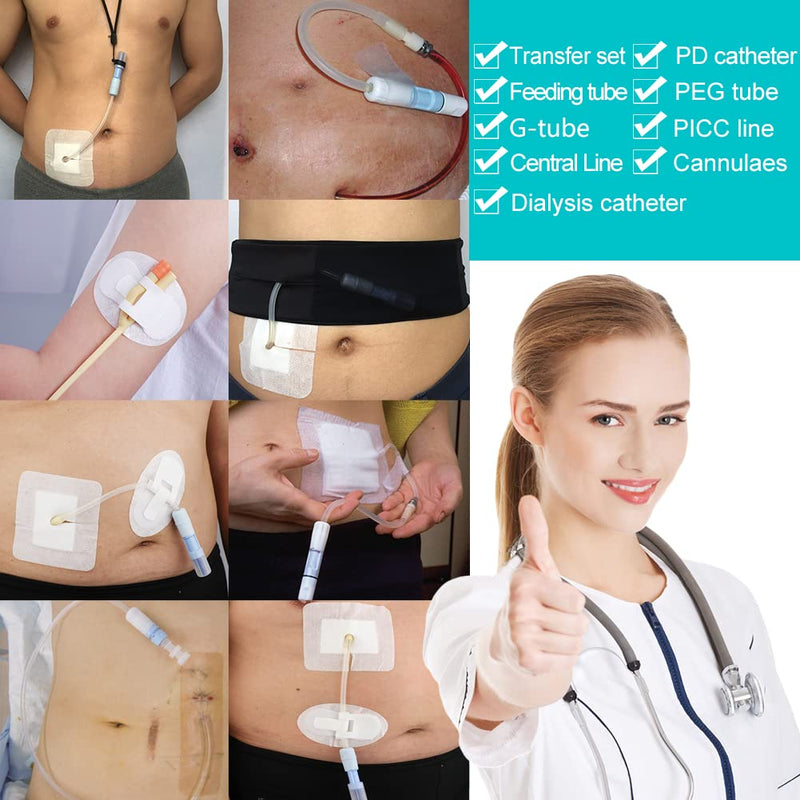 [Australia - AusPower] - 40 Pcs Feeding Tube Covers G Peg Tube Holder Split Drain Adhesive Bandages for Dialysis Catheter 4" x 4" Island Dressing Bordered Gauze Nuring Accessories 4"x4" Inch-pack of 40 