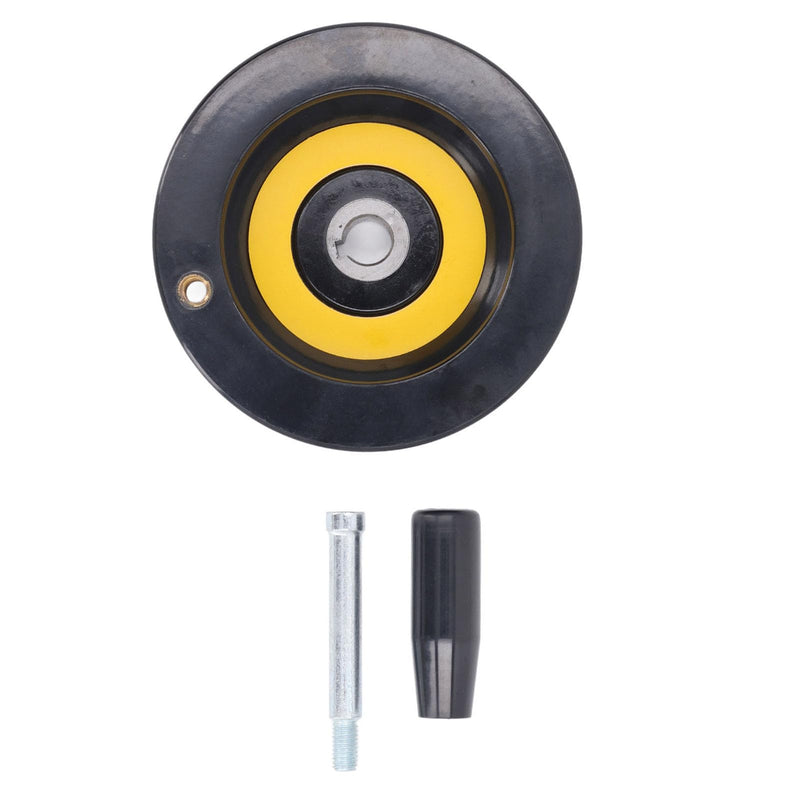 [Australia - AusPower] - Walfront Lathe Milling Handwheel Round Handwheel with Revolving Handle Hand Wheel Table Saw Handwheel 14mm Center Hole 125mm Outer Diameter 