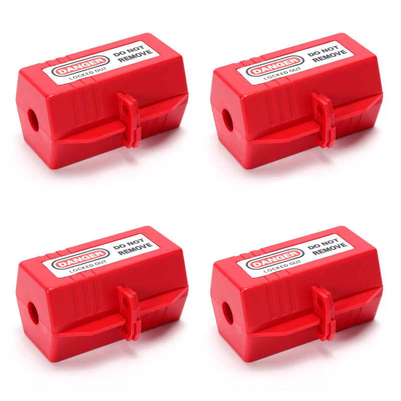 [Australia - AusPower] - Lockout Tagout Universal Forklift, Cylinder, Electrical Plug Lockout Device for 110 and 220 Volt Plugs - 4.5 x 3 Inch Lock Out Tag Out - 4 Pack 