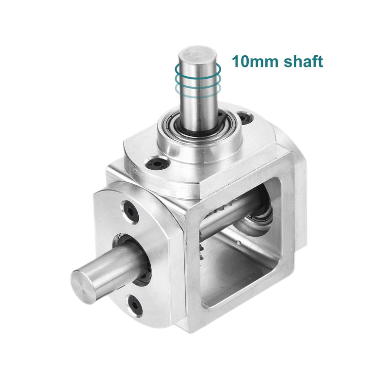 [Australia - AusPower] - uxcell Gear Box 90 Degree Right Angle Bevel Gearbox 1:1 Single Output Shaft 1 Module 20 Teeth Bevel Gear Aluminum Frame Simple Mechanical DIY Module 10mm Shaft,68x71.5x30mm(LxWxH) 