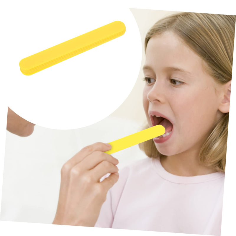 [Australia - AusPower] - 25pcs Spatula Stir Sticks for Resin Throat Inspection Plastic Clinic Plastic Scraper Stirring Pp Lower Device 14.5X1.8CM Yellow 