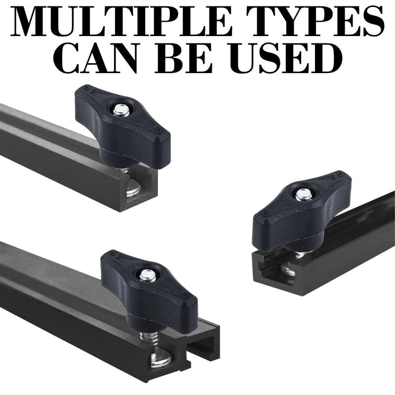 [Australia - AusPower] - 6 Pack T Track Knob Kit, 6 Knob, 1/4-20 Threaded Bolts and Washers, T Track Bolts, Track Accessories for Woodworking Jigs and Fixtures (6) 