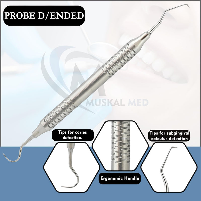 [Australia - AusPower] - Set of 3 Instruments Basic Dental Set Mirror Explorer College Cotton Plier Hollow Handle Dental Instruments (Silver) DN-2512 Silver Set of 3 