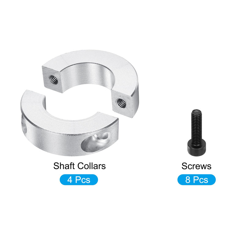 [Australia - AusPower] - MECCANIXITY Shaft Collar 25mm/ 1 Inch Bore Double Split Aluminum Clamping Collar Shaft Collars with Set Screw 4 Pcs 