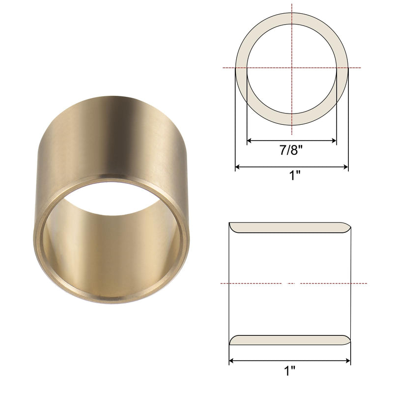 [Australia - AusPower] - uxcell 3pcs Sleeve Bearings 7/8" Bore 1" OD 1" Length Cast Brass Self-Lubricating Bushing 7/8" x 1" x 1" 3 