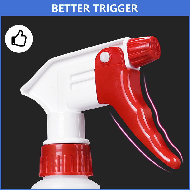 [Australia - AusPower] - 6 Pack Universal Spray Bottle Replacement Nozzle, Mist & Stream Trigger Sprayer for 16oz 24oz 32oz Bottles, Heavy Duty Mister Head Part w/ 10.2 Inch Tube for Cleaning Solutions, Car Detailing 6 Pack 