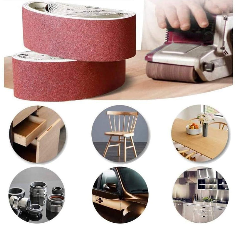 [Australia - AusPower] - Goodway Fabric Sanding Belts for Belt Sanders 75 x 533 mm Grit 40-10 Pieces 