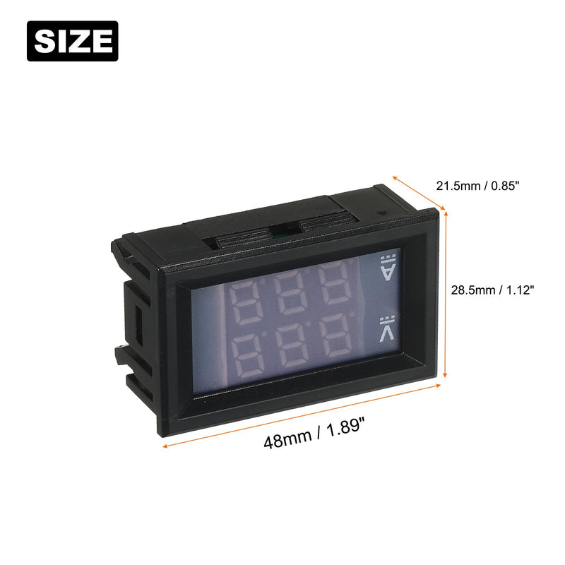 [Australia - AusPower] - MECCANIXITY Digital Voltmeter Ammeter Volt Ampere Meter DC 100V 10A 3 Bits Red Blue Dual LED Display Panel Voltage Current Tester for Electrical Products 2Pcs 