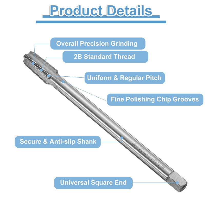 QUARKZMAN Straight Groove Screw Taps NPT 1/16-27 2B Thread HSS6542 Machine Thread Cutting Tools, 3.94 Inch Extra Long NPT 1/16-27 x 3.94"