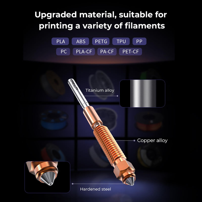 Creality K2 Plus Extruder and Nozzle Kit, for K2, K2 Pro, K2 Plus 3D Printer, with 1PCS 0.4mm Quick-Swap Nozzle, 1PCS Nozzle Wrench, 5PCS Silicone Sock, Dual Gears Extrusion Kit