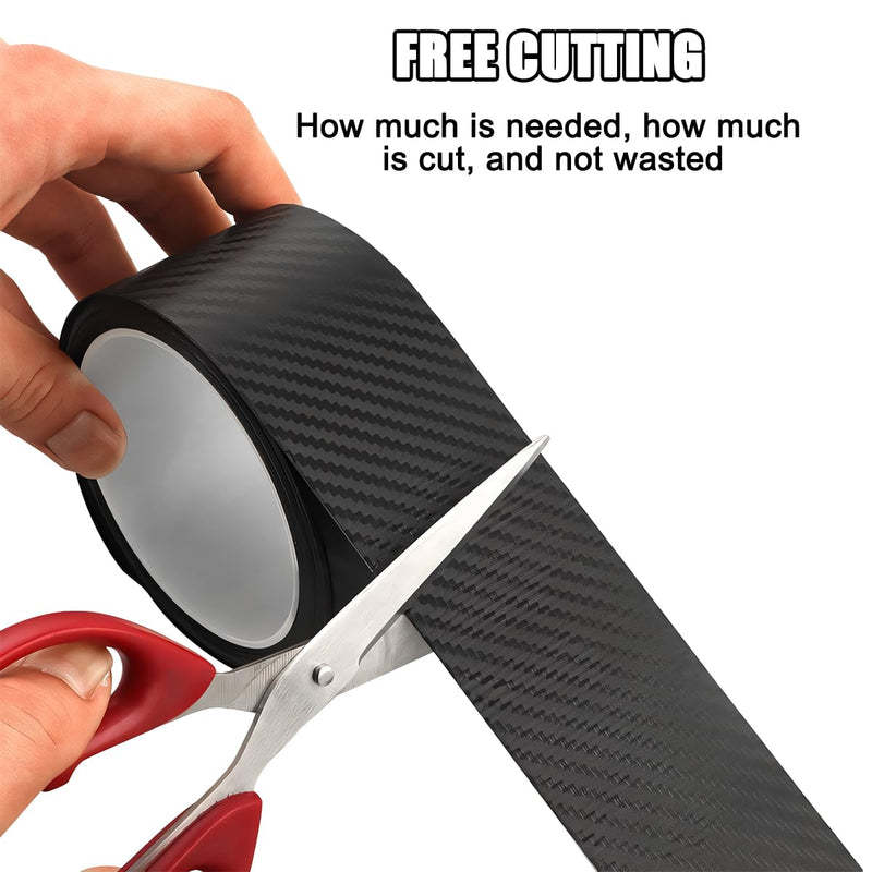 Carbon Fiber Car Tape Roll, 32Ft Air-Release Vehicle Adhesive Wrap Strip, Anti-Scratch Automotive Detailing Protective Tape Sticker Accessories, Universal for SUV, Sedan, Truck (32FT X 2.76in) 32FT X 2.76in