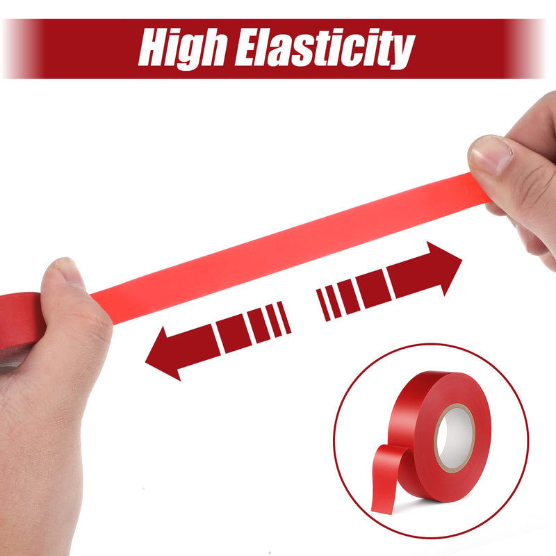 Electrical Tape 3/4 In 66 Ft Waterproof Red Electric Tape Insulating Tapes Professional General Use PVC Electric Tapes Strong Adhesive Red Temperature Abrasion Resistant for Repairs Power Automotive