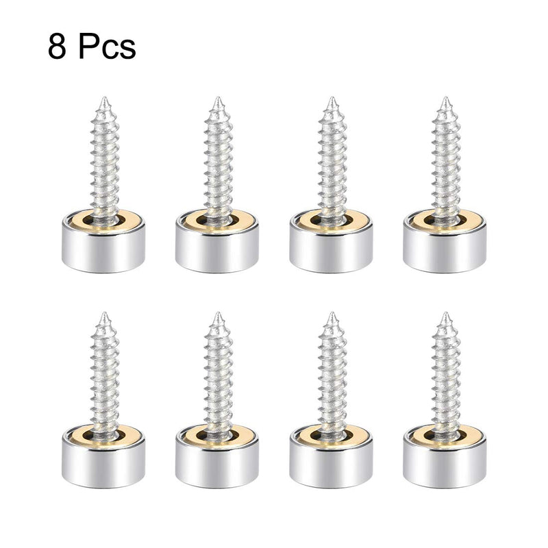 [Australia - AusPower] - uxcell Mirror Screws Decorative Caps Cover Nails Polished Stainless Steel 10mm 8pcs 