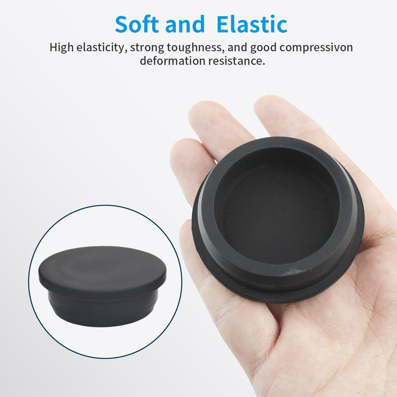 [Australia - AusPower] - 8Pcs 1"/26mm Rubber Plugs for Holes-T Type Silicone Stopper Black Hole Plugs Sink Cover, Round Snap-On Bottle Metal Tube Bore Furniture End Caps Inserts Waterproof 26mm(1") 