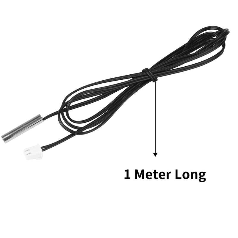[Australia - AusPower] - 10K B3950 Temperature Sensor Probe 6Pcs 1 Meter Waterproof Temp Sensor Probe Stainless Steel NTC Temp Sensor Probe, Digital Temperature Transmitter Extension Cable with JST XH2.54mm Interface 