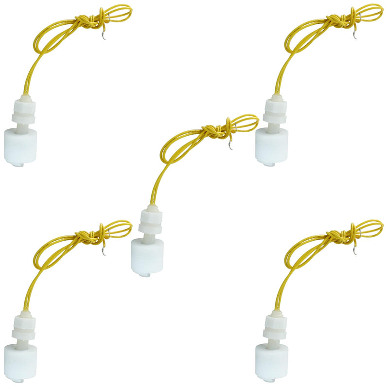 [Australia - AusPower] - Piutouyar 5 Pack PP Plastic Float Switch, Right Angle White Fish Tank Liquid Water Level Sensor 