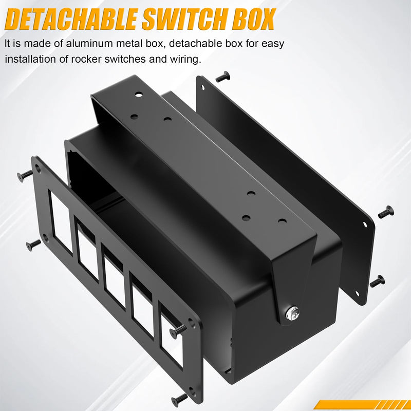 Rocker/Toggle Switch Box - 5 Gang Switches Installation housing for Pickup Truck Car UTV Off Road Marine… Large-5 Gang